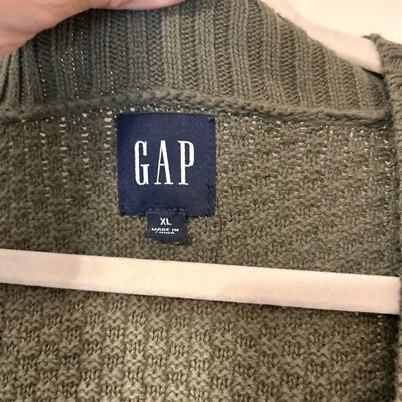 NWT GAP Olive Open-Front Knit Pocket Cardigan - Picture 8 of 11